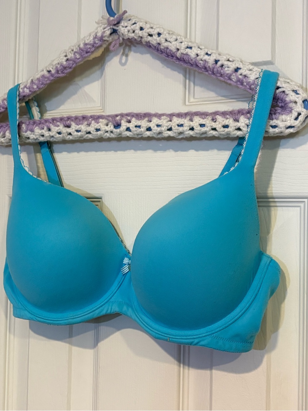 Victoria's Secret GUC Lined Demi Sky Blue Bra 36DD